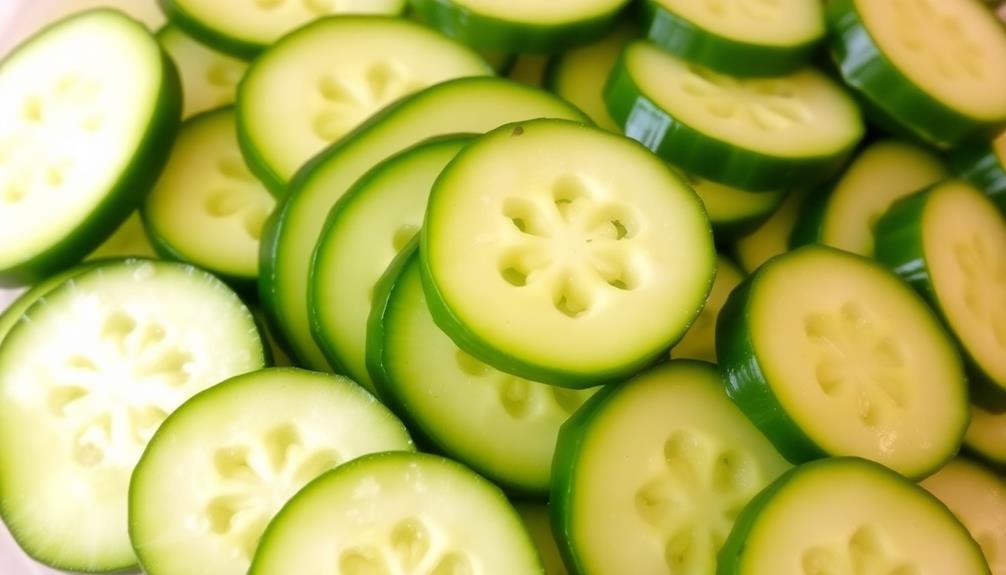 slice cucumbers into rounds