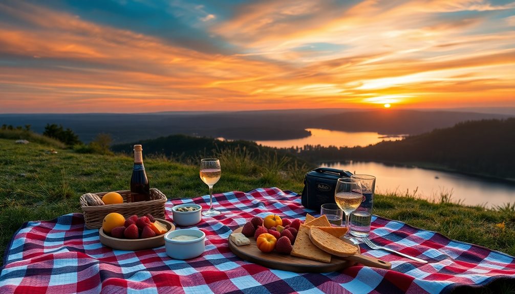 sunset picnic at bar