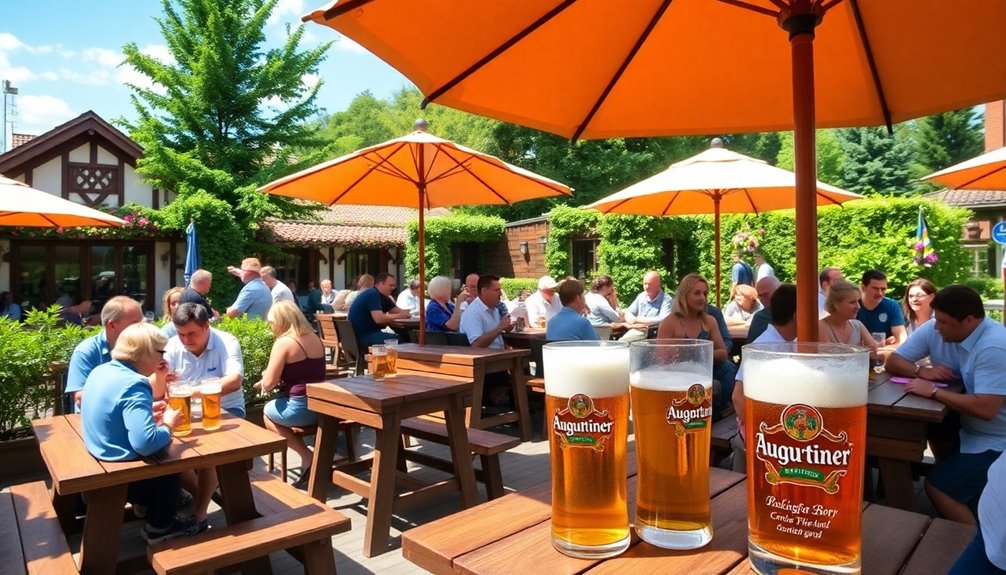 traditional bavarian beer garden