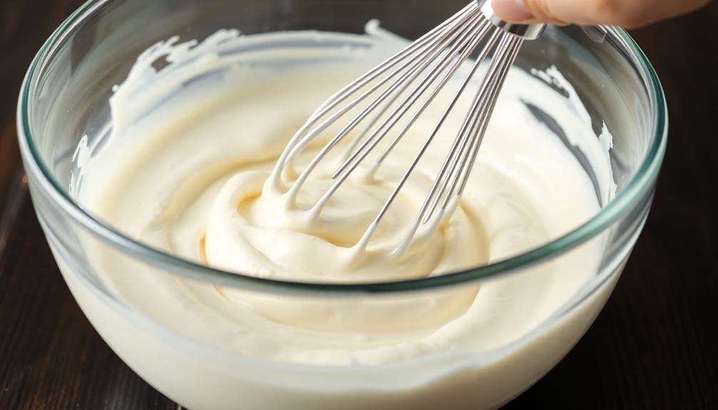 vigorously whisk the cream