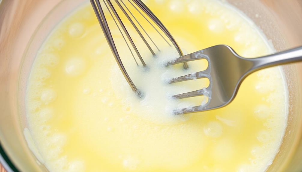 whisk eggs thoroughly fork