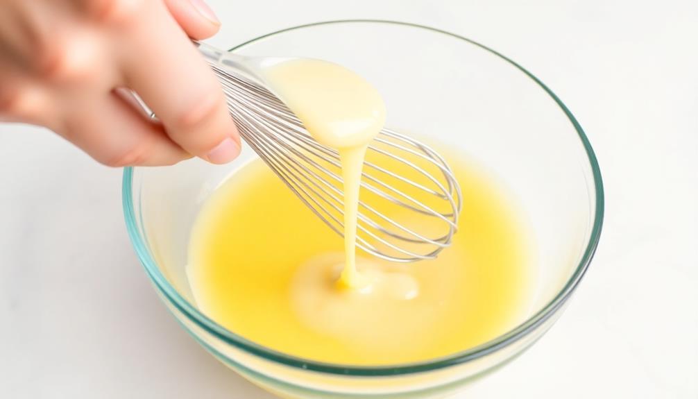 whisk yolks and sweetener