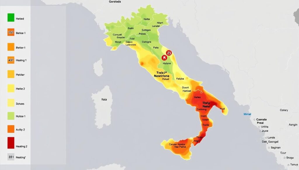 Italian heating zones map