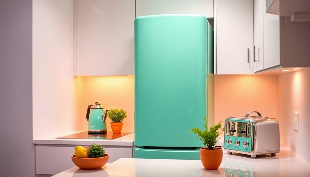 colorful appliances enhance small kitchens