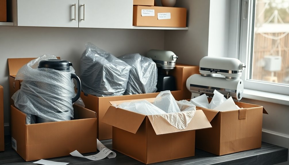 packing kitchen appliances safely
