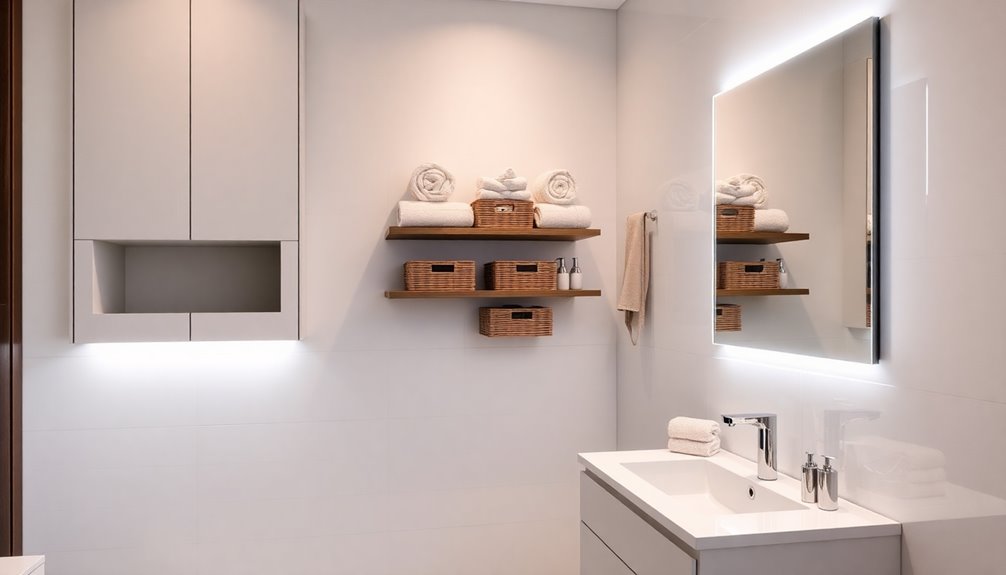 maximize bathroom storage functionality