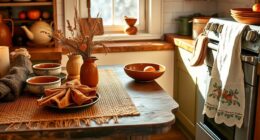 cozy fall kitchen linens