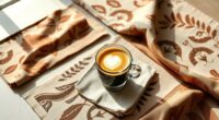 espresso themed kitchen linens