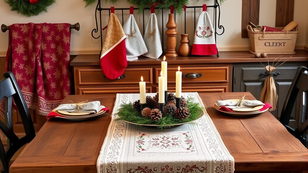holiday kitchen linens selection