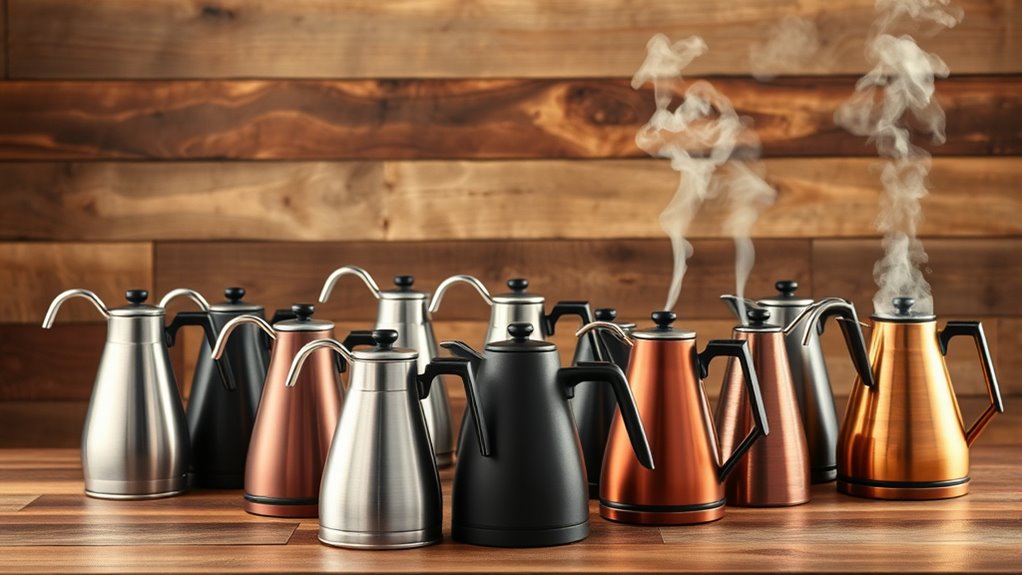 precise pouring gooseneck kettles