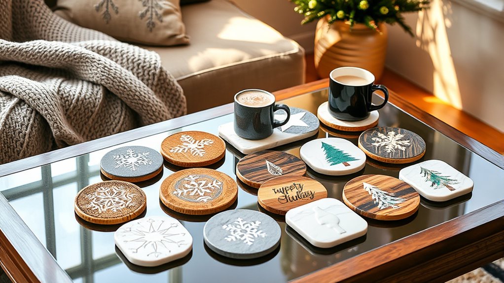 winter coffee table coasters