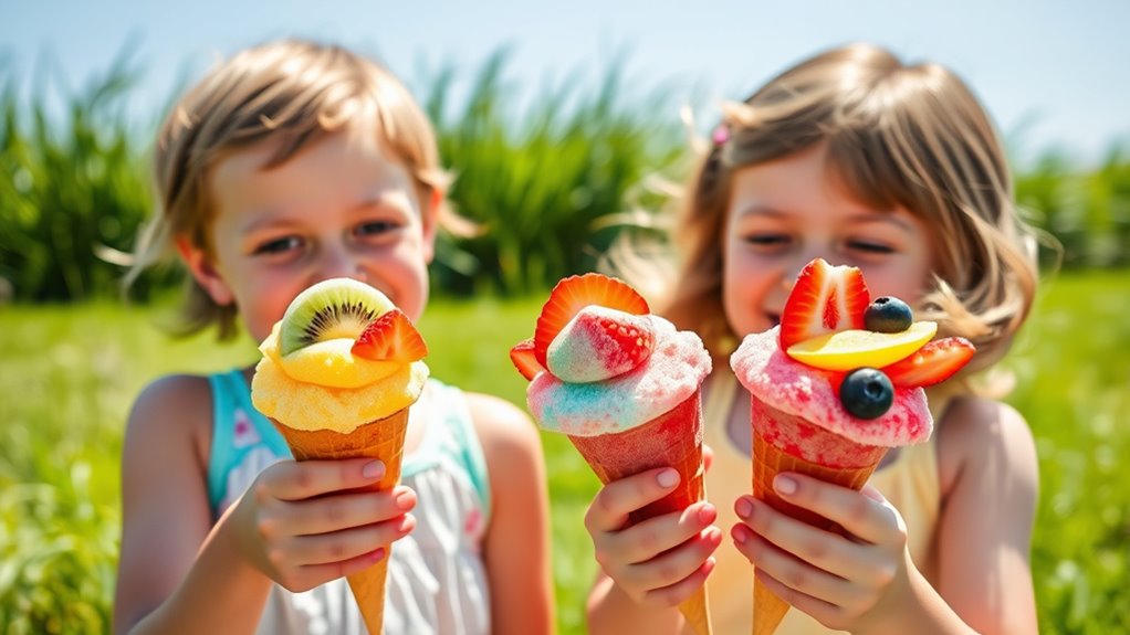 colorful fruit sherbet preparation