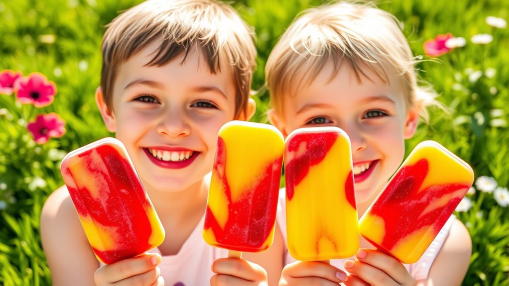 healthy fruit popsicles with toppings