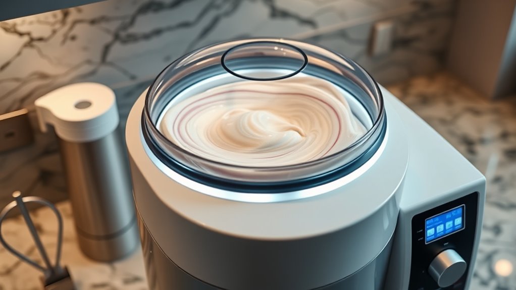ice cream freezing and churning