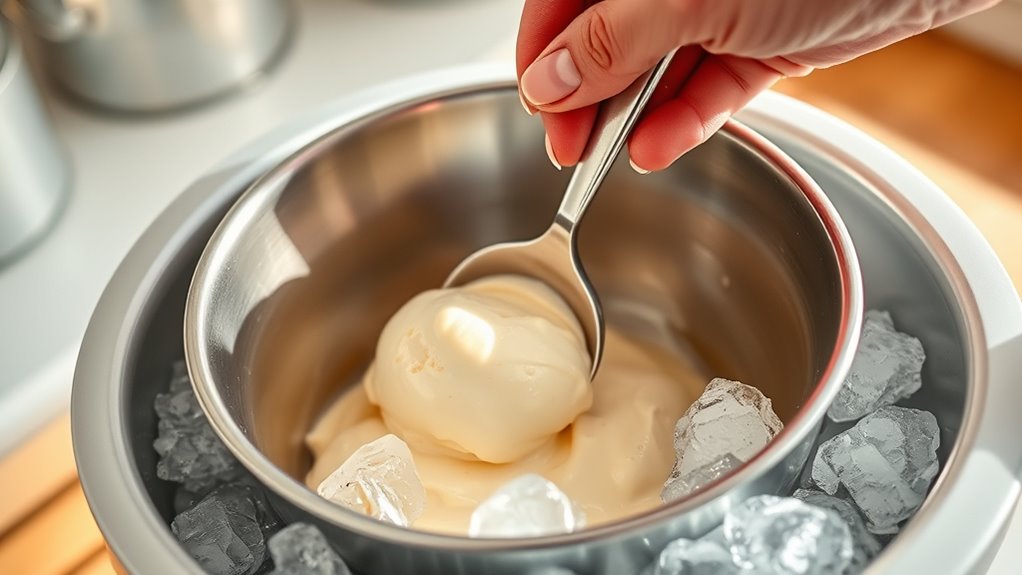 quick freezing and stirring