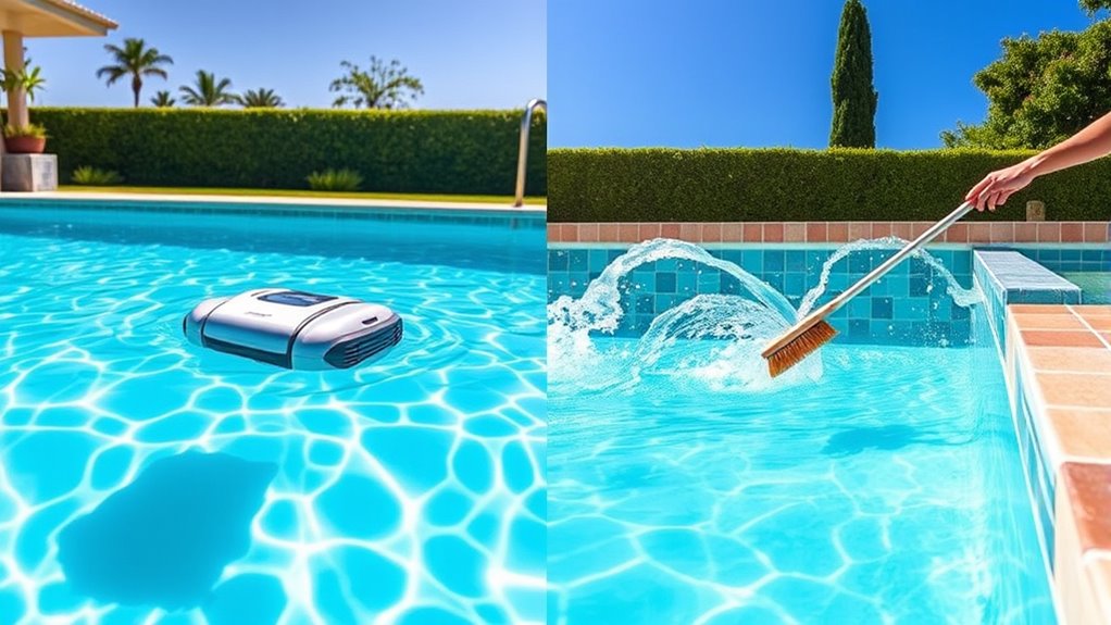 robotic vs manual pool cleaning