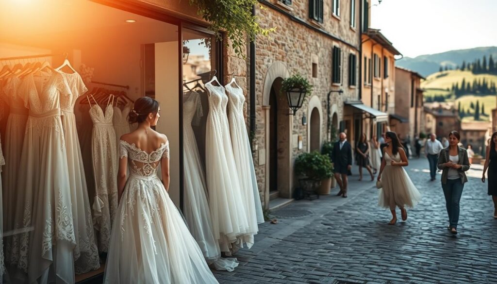 Umbria wedding dress shopping