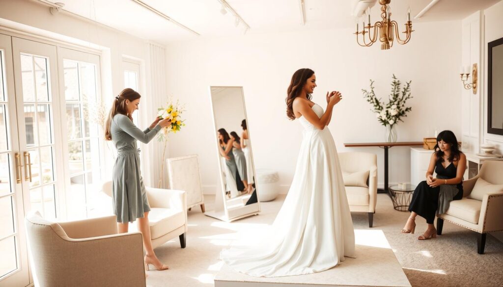 custom wedding dress fittings