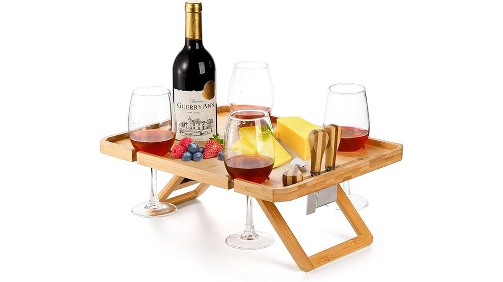 bamboo wine picnic table