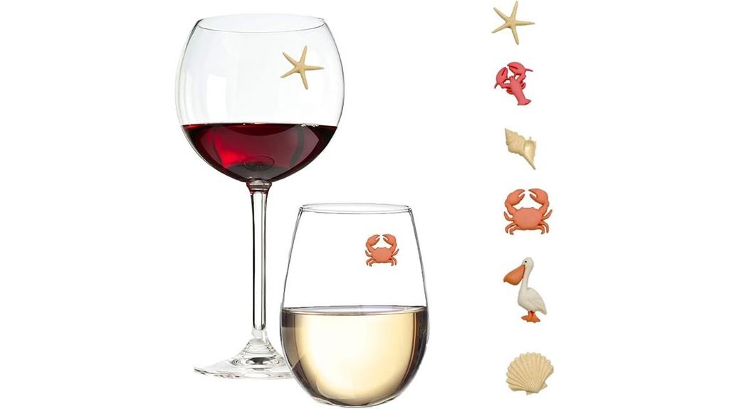 beach themed magnetic wine markers
