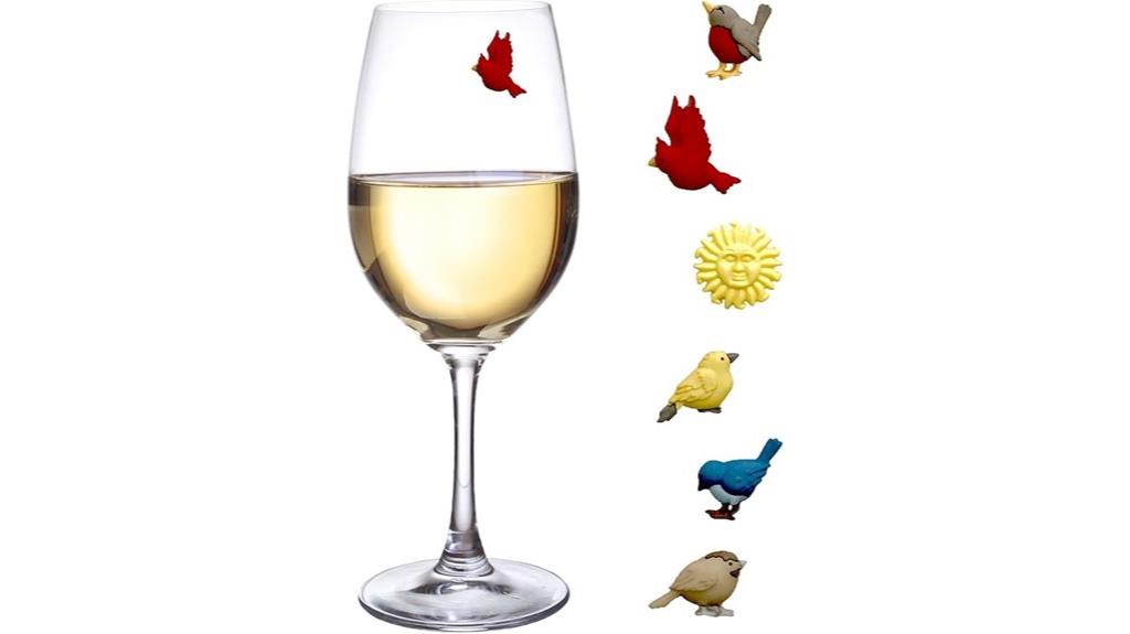 bird themed magnetic drink markers
