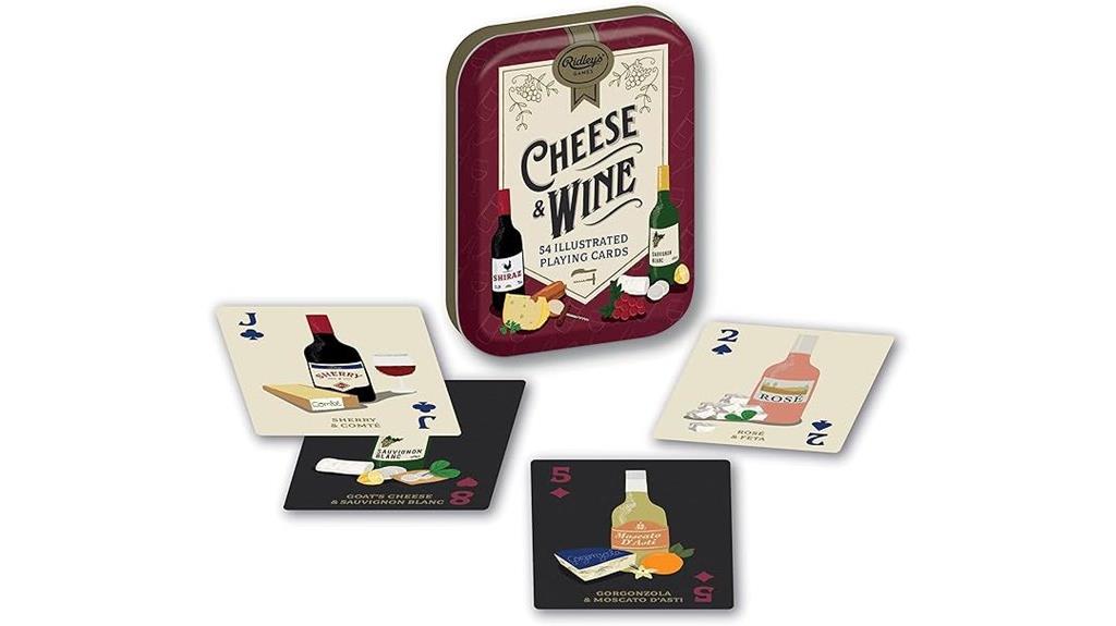 cheese and wine card set