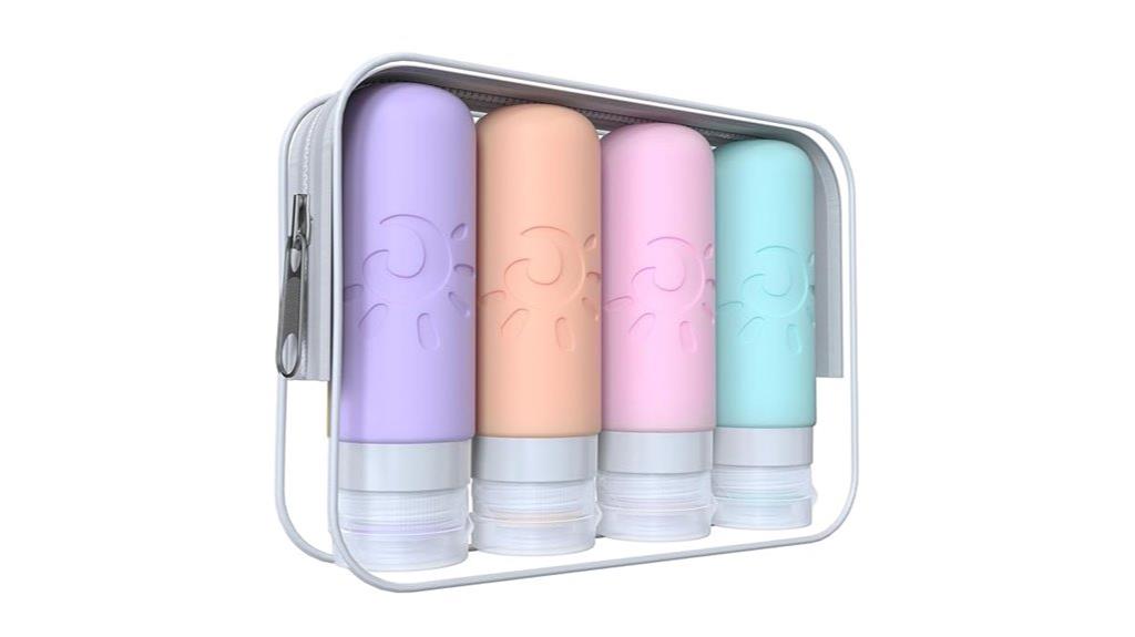 colorful tsa approved travel bottles