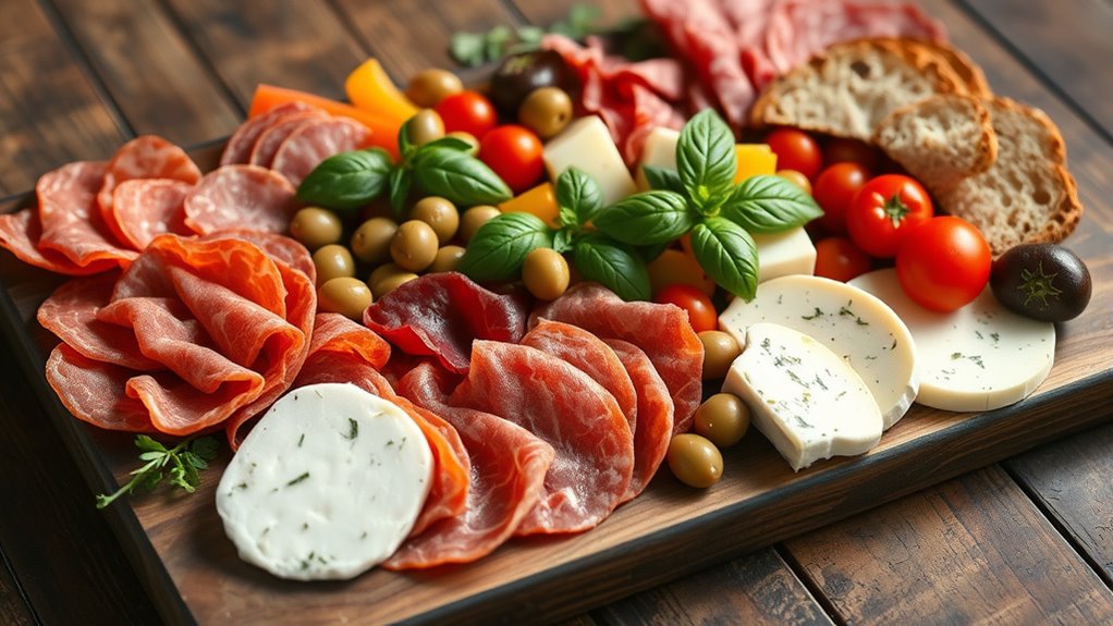 kuratierte ausgewogene Antipasti-Präsentation