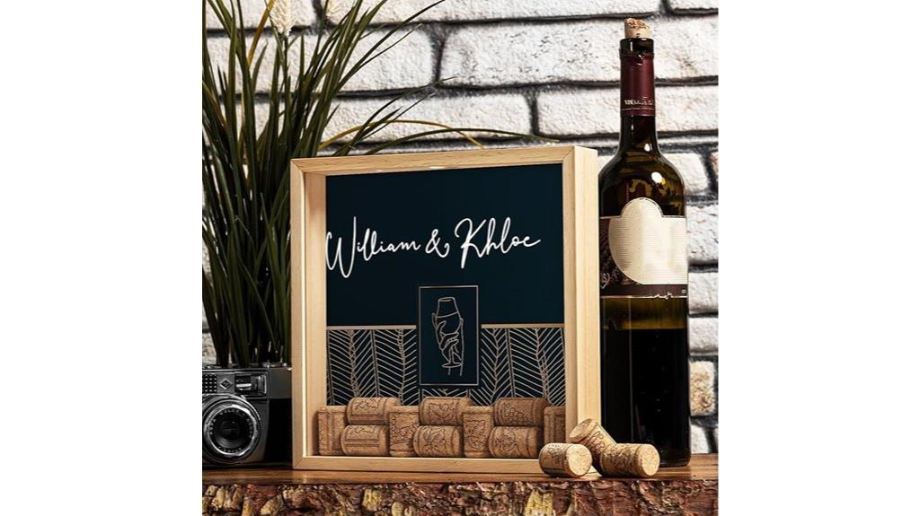 customized couples wine display