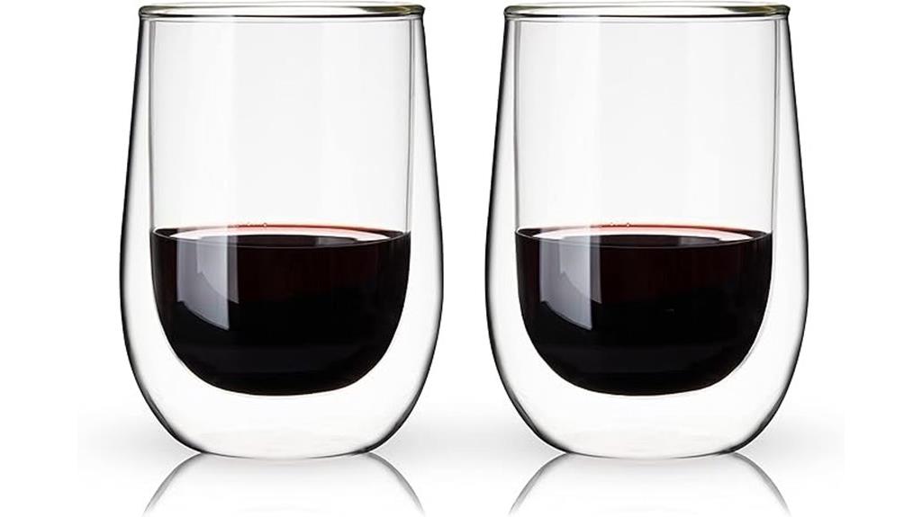 double walled stemless glasses