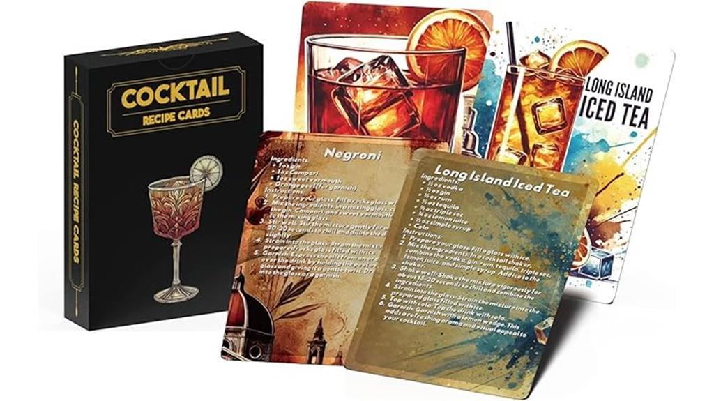 drink mixing instruction cards