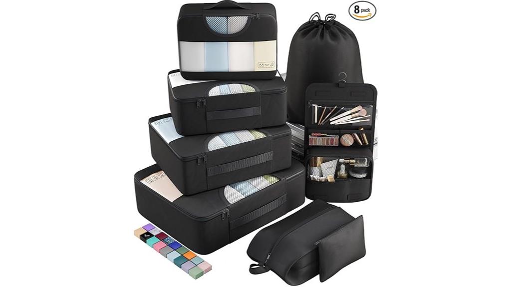 eight piece travel organizer set
