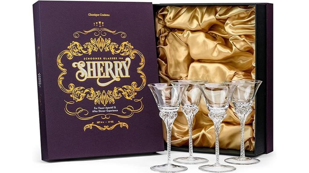 elegant 4 piece crystal glasses