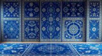 elegant blue silk rugs