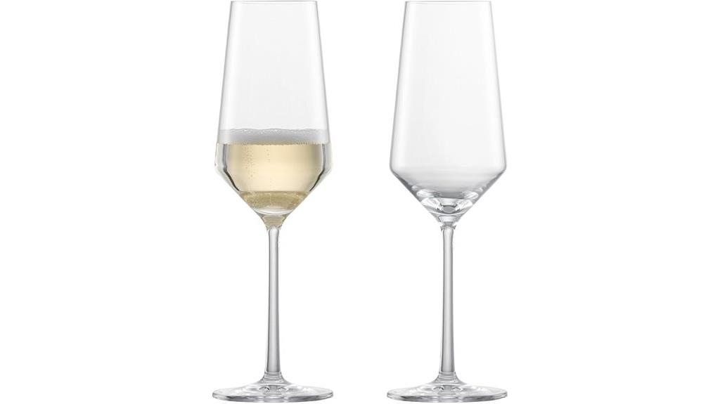 elegant crystal champagne glasses