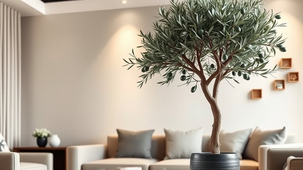 elegant faux olive tree decor