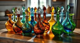 elegant hand blown oil cruets