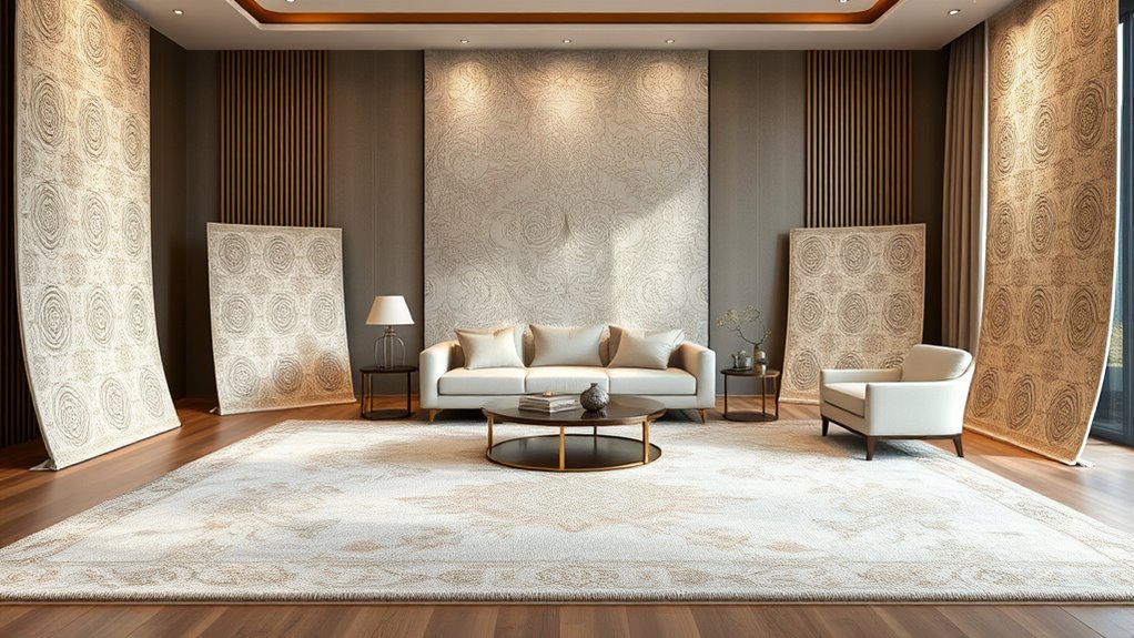 elegant neutral silk carpets