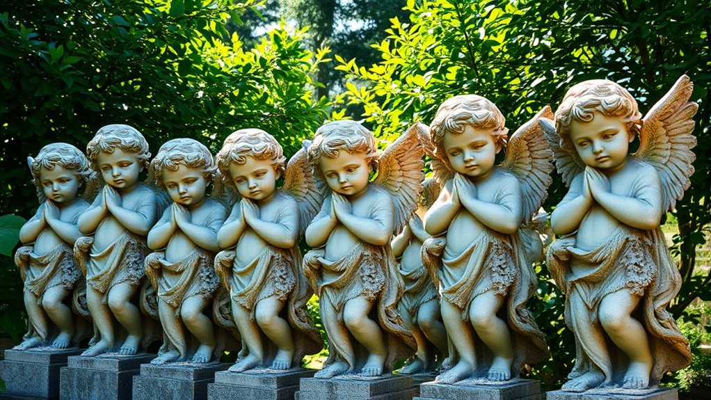 elegant renaissance cherub statues