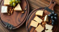 elegant wine barrel cheese boards