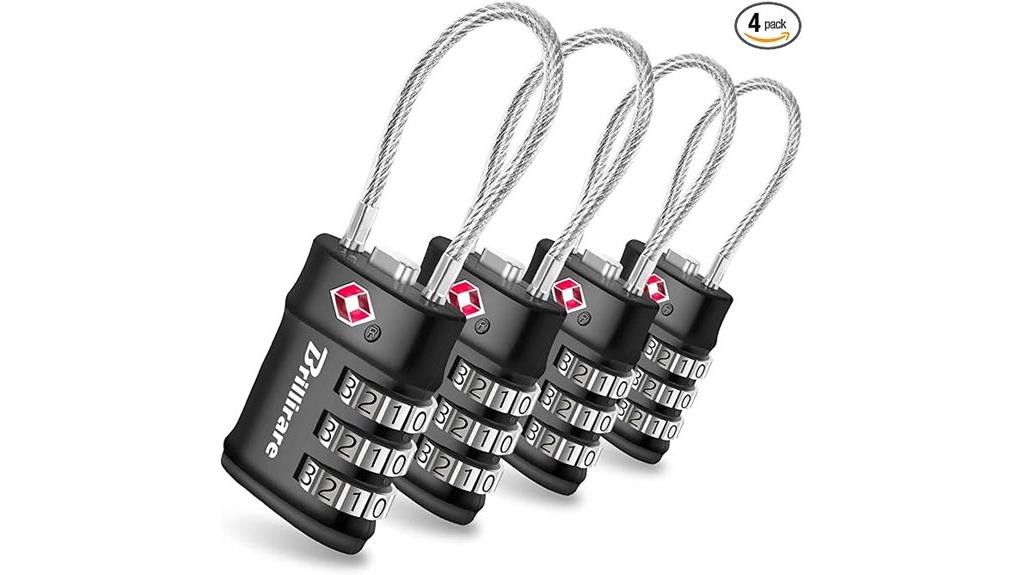four tsa approved luggage locks