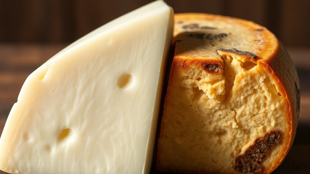 Frischer versus gereifter Pecorino