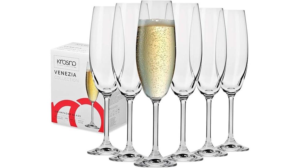 krosno crystal champagne flutes