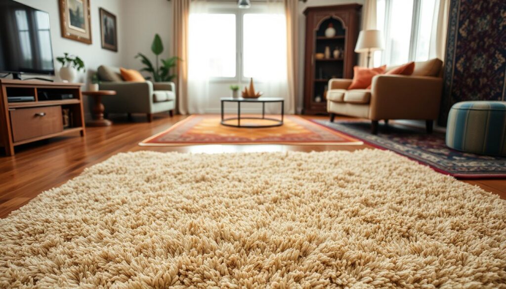 layered rugs for rental comfort