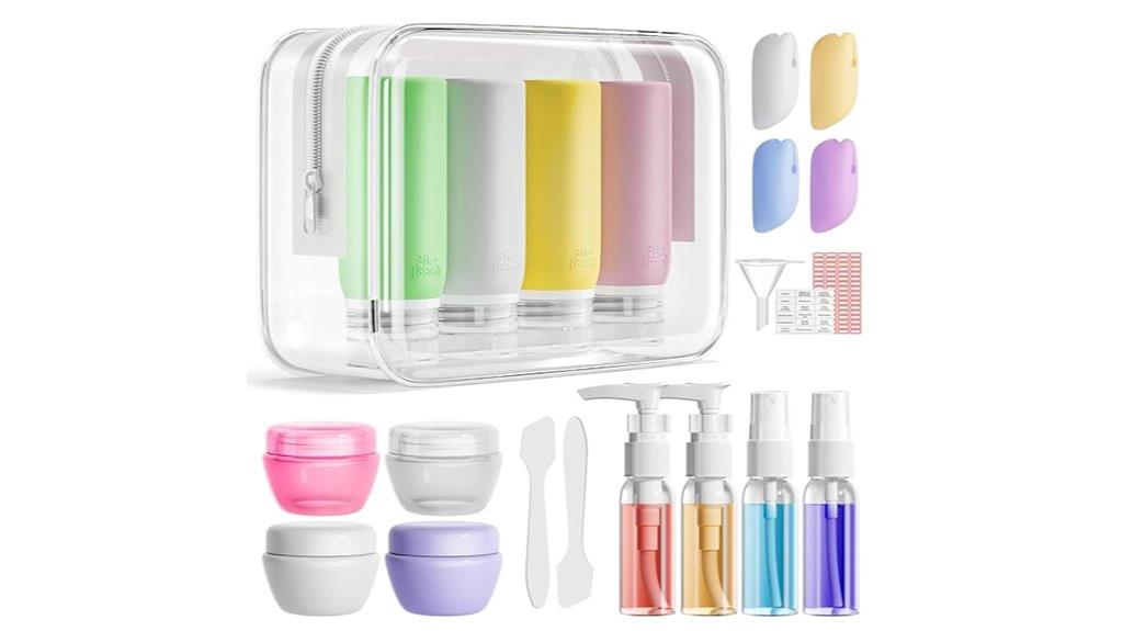 leak proof silicone travel bottles