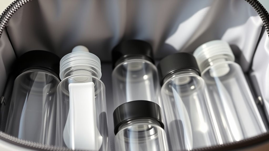 leak proof travel toiletry bottles