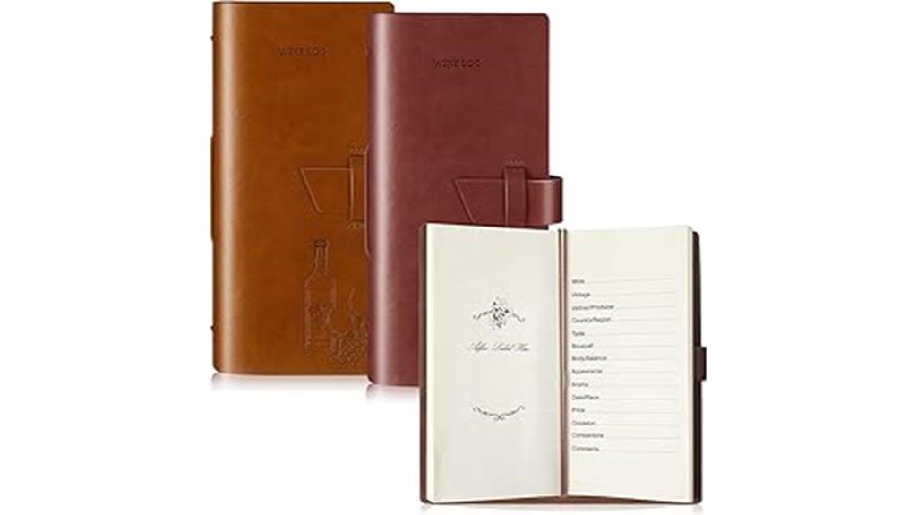 leather wine tasting journal