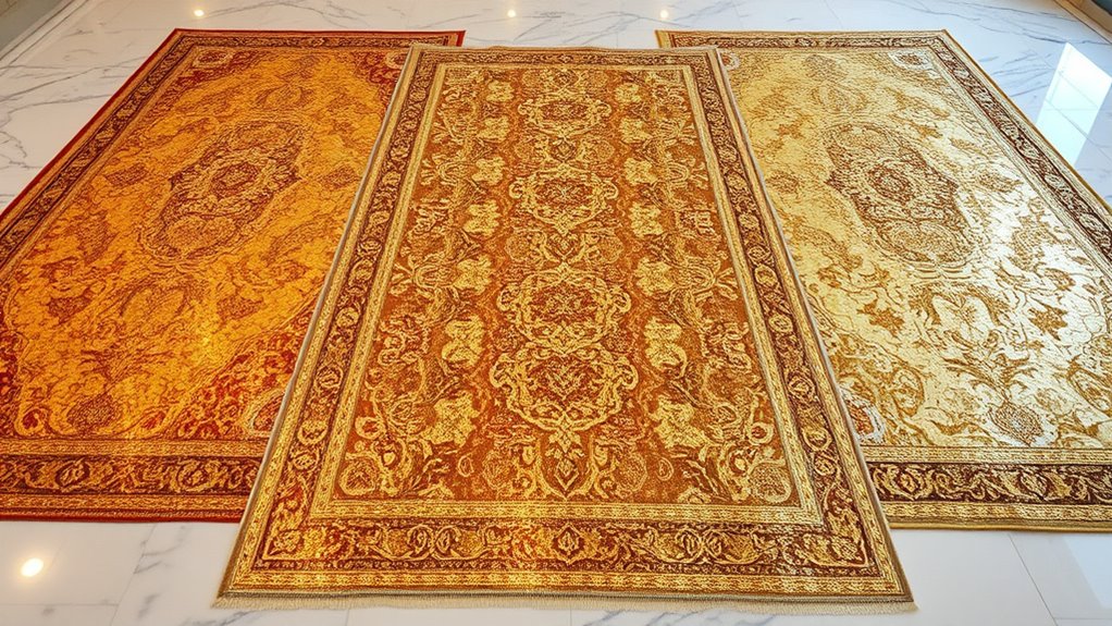 luxury metallic silk carpets