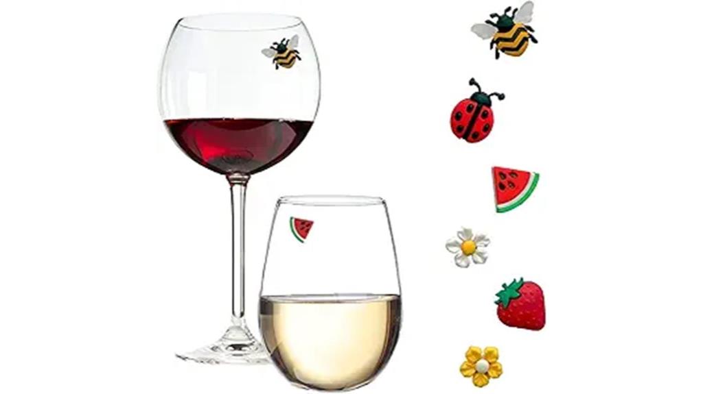 magnetic wine glass charms