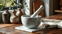 marble mortar pestle decor